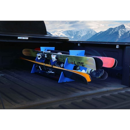 Trapski Quad Mobile Ski and Snowboard Rack, Holds 4 Snowboards or 4 Pairs of Skis, Blue TRAPSKI4P-BLU